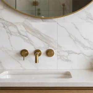 Nora White Glossy Porcelain Tile – 300x600mm