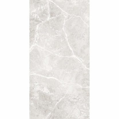 Agora Light Grey Gloss Marble Effect Wall Tile 600x300 image 1