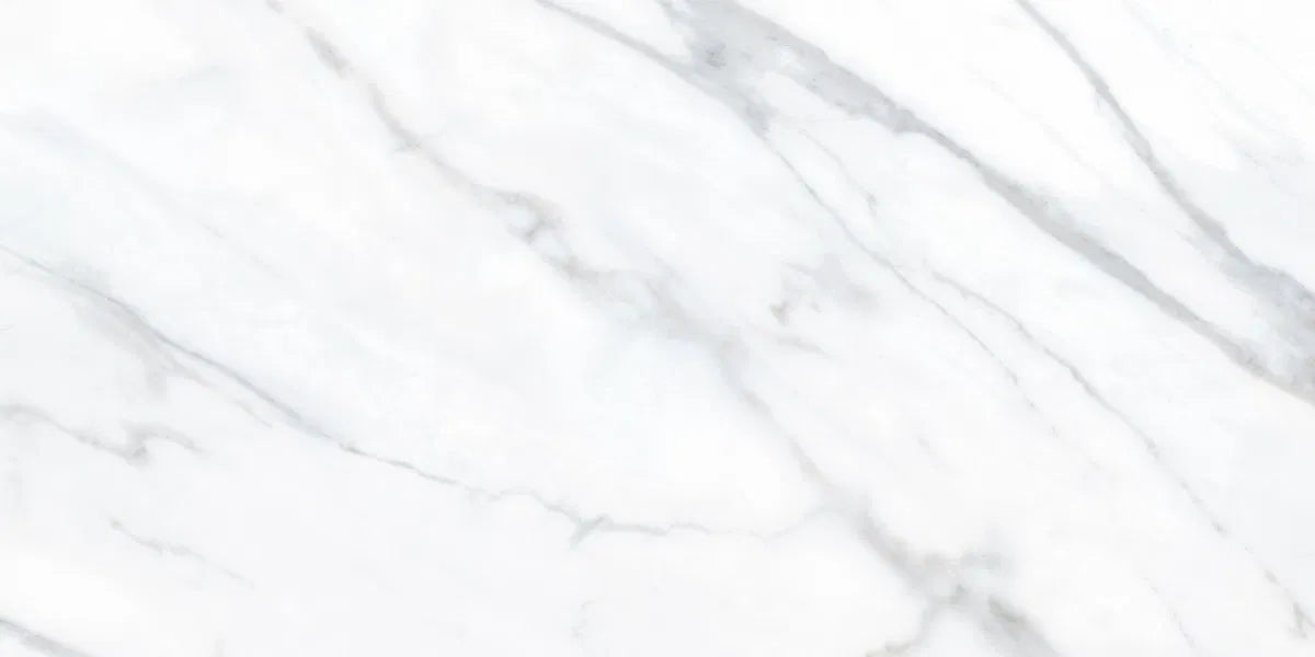 Kale Nora White Gloss Marble effect Ceramic 30x60 image 2