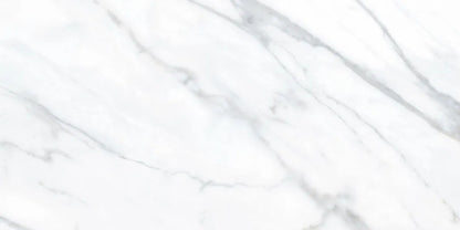 Kale Nora White Gloss Marble effect Ceramic 30x60 image 2