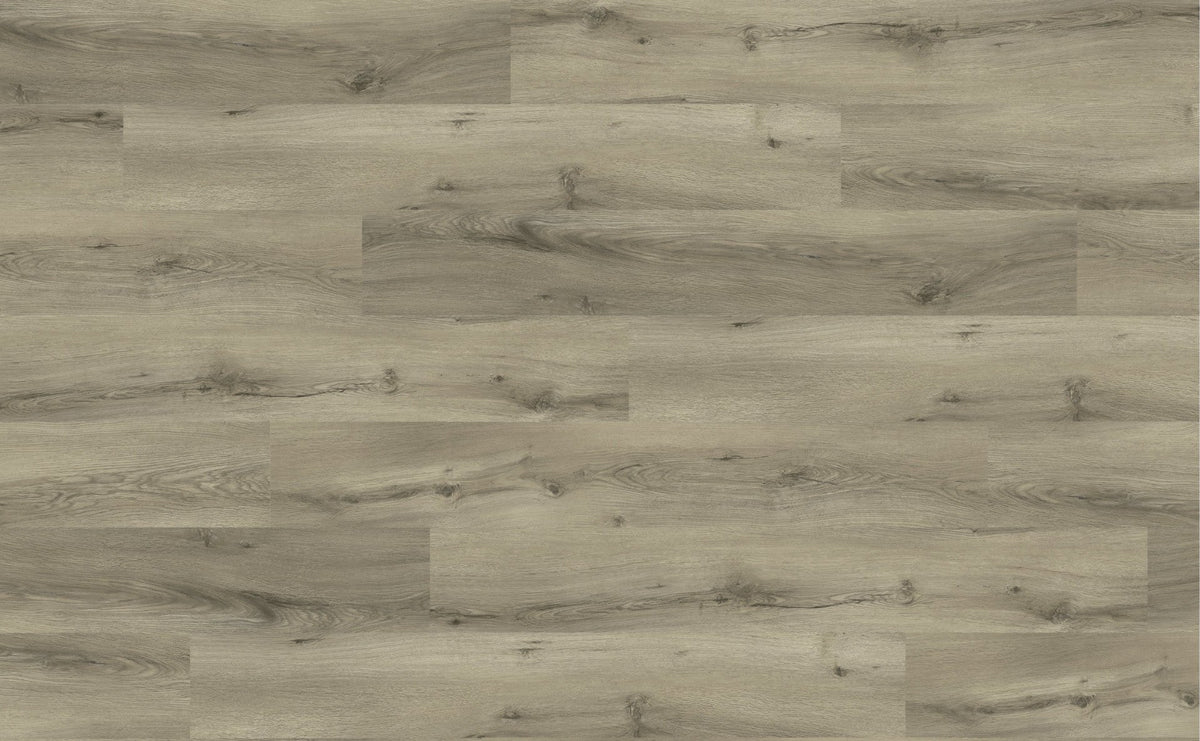 Light gray-brown wood plank flooring with visible grain and knot textures, arranged in horizontal planks.