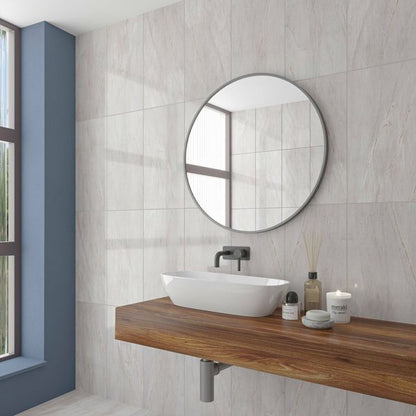 Agora Light Grey Gloss Marble Effect Wall Tile 600x300 image 0