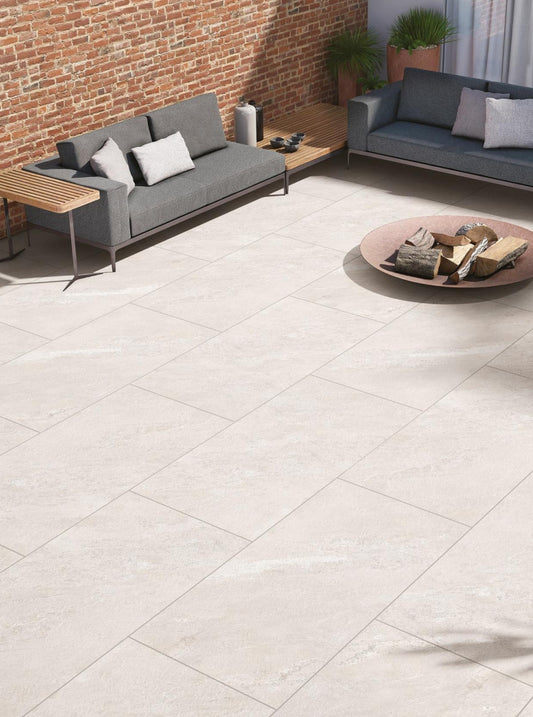 21.6m2 Pallet Deal Agra White Outdoor Porcelain Paving Slabs - 60x90 & 60x120 image 0