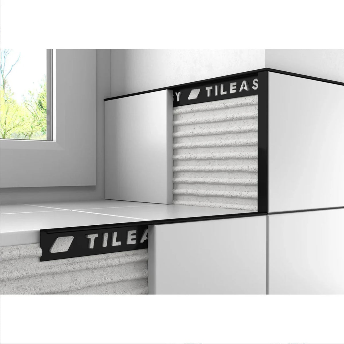 10mm Matt Black Square Edge Metal Trim image 0