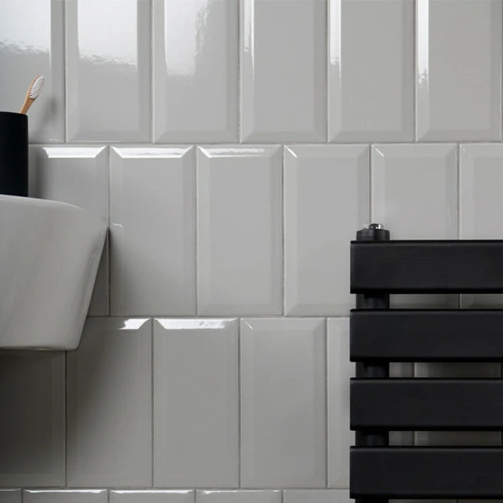 Metro Bevel Light Grey  10x20 Wall Tiles image 0