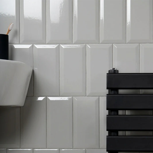 Metro Bevel Light Grey  10x20 Wall Tiles image 0