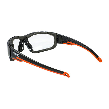 Sports Style Safety Glasses - With Foam Dust Guard - Clear image 1