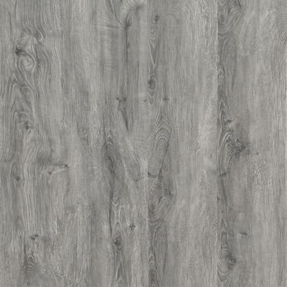 Azure Grey Luxury Click Vinyl Flooring 5mm close-up featuring cool grey wood-effect SPC planks with authentic natural grain, distinctive knot detailing and a realistic matt finish, creating a modern, contemporary look for stylish residential and commercial interiors.