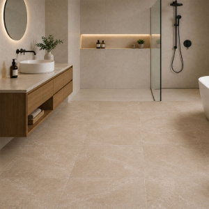 Antiqua Beige Porcelain Tile – 600x600mm