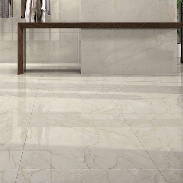 Galena Caryn Cream Polished 1000x1000mm Porcelain Tile