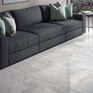 Fog Light Grey Polished Porcelain Tile – 600x600mm