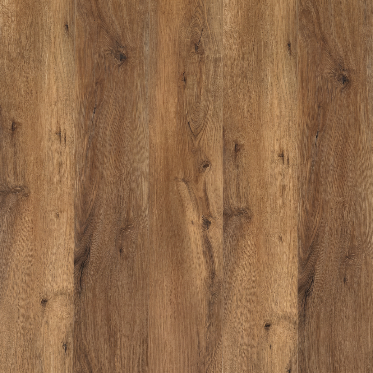 Hawkshead Oak Luxury Click Vinyl Flooring 5mm close-up featuring rich warm oak wood-effect SPC planks with authentic natural grain, characterful knot detailing and a realistic matt finish, ideal for traditional, rustic and contemporary interiors.
