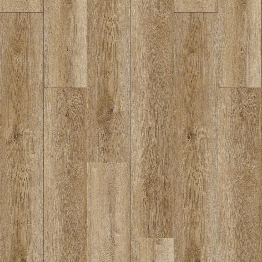 Close-up of Ashdown Light Oak Luxury Click Vinyl Flooring 6mm, featuring wide light oak-effect planks with warm natural tones, authentic wood grain detailing, subtle knot patterns and a realistic embossed matt finish.