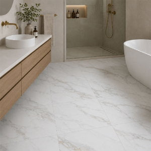 Nora Satin White Porcelain Tile – 600x600mm