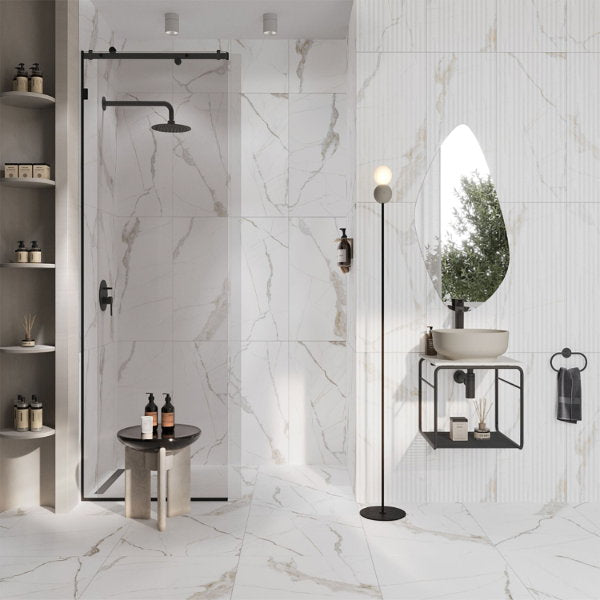Pamena Matt White Porcelain Tile – 600x1200mm