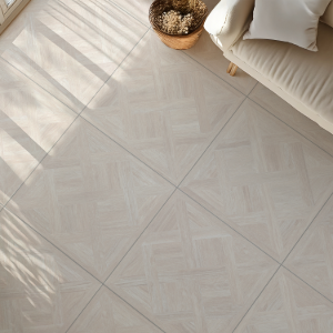 Parquet White Porcelain Tile – 600x600mm