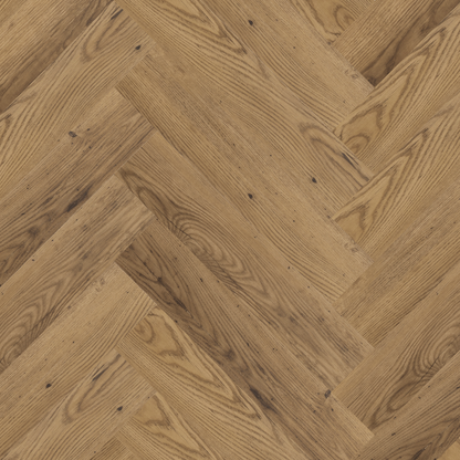 Sherwood Oak Herringbone Luxury Click Vinyl Flooring 5.5mm oak-effect SPC flooring with natural wood grain and authentic herringbone design.