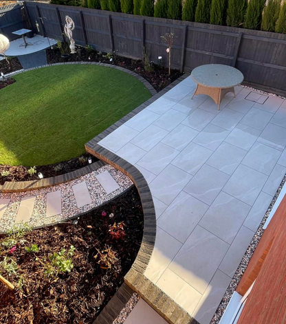 Solace Grigio outdoor porcelain paving lifestyle setting