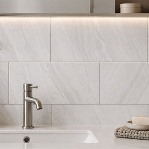 Whisper Silver Porcelain Tile – 300x600mm
