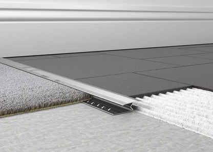 1m Chrome 1 Piece Carpet/TileTrim image 0