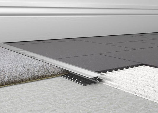 1m Chrome 1 Piece Carpet/TileTrim image 0