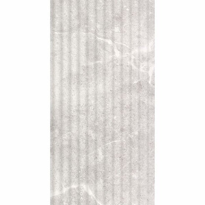 Agora Light Grey Gloss Marble Effect Decor Wall Tile 600x300 image 2