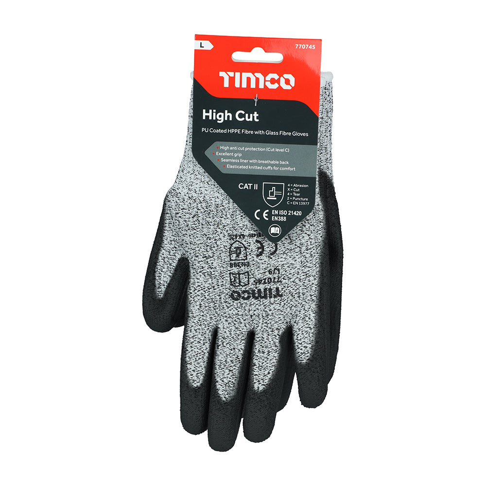 High Cut Gloves - PU Coated HPPE Fibre with Glass Fibre Large image 0