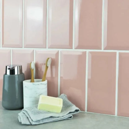 Metro Bevel Rose Wall Tiles 10x20 image 0