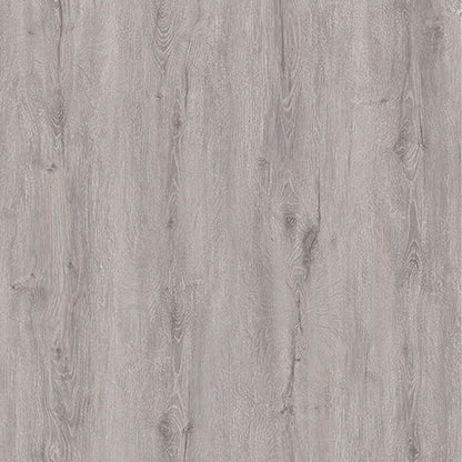 Close-up of Gran Canaria Luxury Click Vinyl Flooring 5mm featuring mid-grey oak-effect SPC rigid core flooring with authentic wood grain texture, natural knot detailing, embossed matt finish and waterproof click vinyl construction.