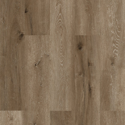 Light brown wood-look flooring planks with visible grain, knots, and natural texture.